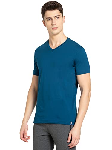 Jockey 2726 Men's Super Combed Cotton Rich Solid V Neck Half Sleeve T-Shirt