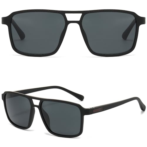 Gradient Square Aviator Sunglasses for Men Polarized UV Protection Driving Trendy Pilot Sun Glasses Shades 90s Retro2