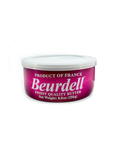 Beurdell French Salted Butter 8.8 oz Can – Imported Gourmet European Butter from France, 100% Natural Pasteurized Cream, Rich & Creamy for Baking, Cooking & Spreading