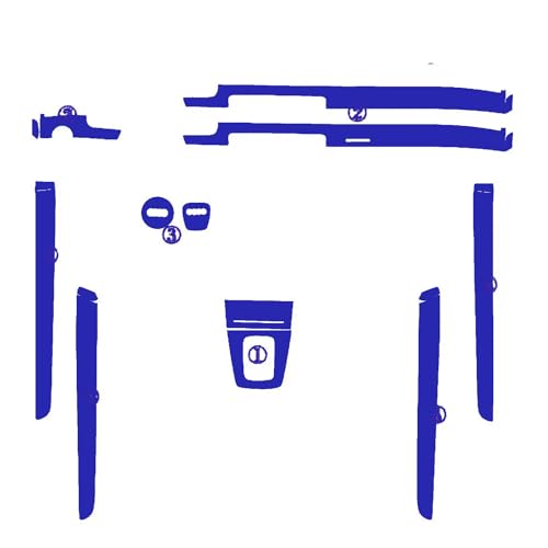 Fibre de carbone bleu pour A4 B6 B7 2002-2008 : kit décoration intérieur 3D