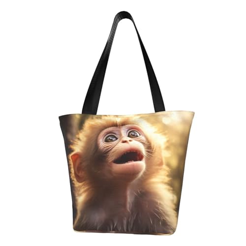 Cute Monkey Print Comfortable Shoulder Bag Summer HandbagTravel Beach Work Daily Use Versatile Carry