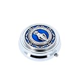 SHALOM - Porta rosario de metal, esmaltado, con medalla milagrosa y rosario de cristal a juego