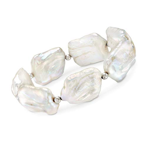 Ross-Simons 17-20mm Cultured Baroque Pearl Stretch Bracelet With Sterling Silver