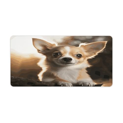 Cute Chihuahua Desk Mat Non-Slip Large Mouse Pad