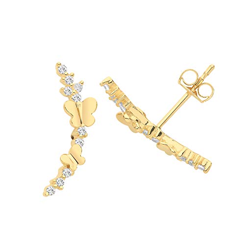 Boucles d'oreilles or 375 femme et oxyde de zirconium | Éclat précieux 16mm