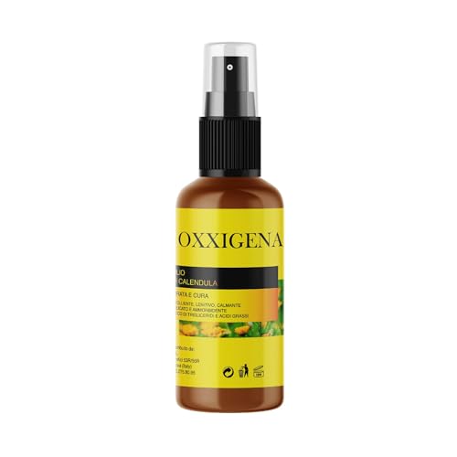Oxxigena - Huile (Oléolat) de Calendula - Spray 100 ml - Indiquée pour les cicatrices, les fissures, les gerçures, Nourrissante et apaisante pour les peaux...