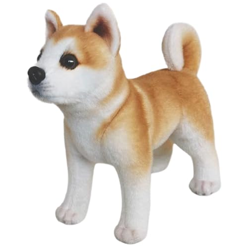 Peluche Akita réaliste en coton anti-perte pour décoration maison et bureau