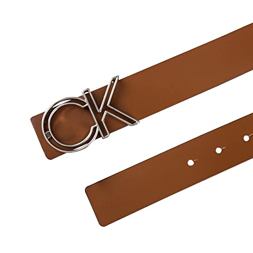 Calvin Klein Men’s CK Monogram Cut Out Buckle Belt – Casual Belt for Jeans & Everyday Wear
