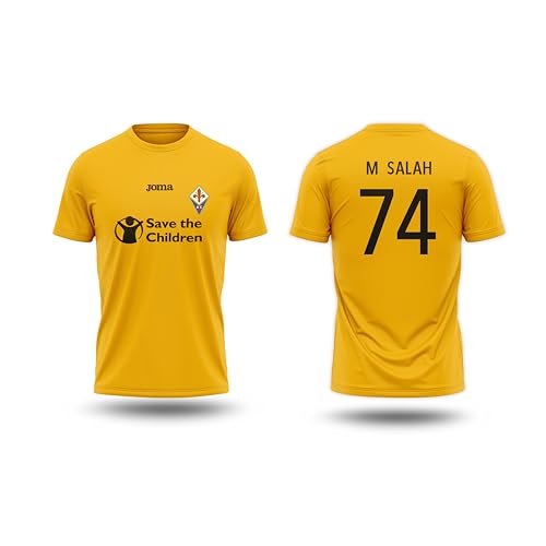 woopme M Salah T Shirt Half Sleeve Round Neck for Men Boy ACF (Large, Yellow)