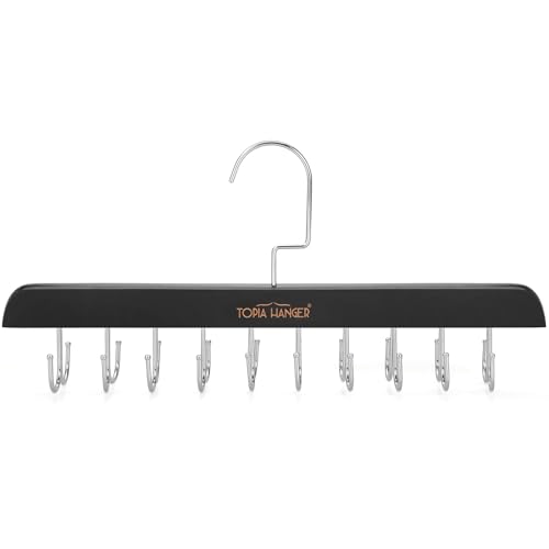 TOPIA HANGER Bra Hanger for Closet, Tank Top Hangers 20 Hooks Capacity Foldable Wood Space Saving...