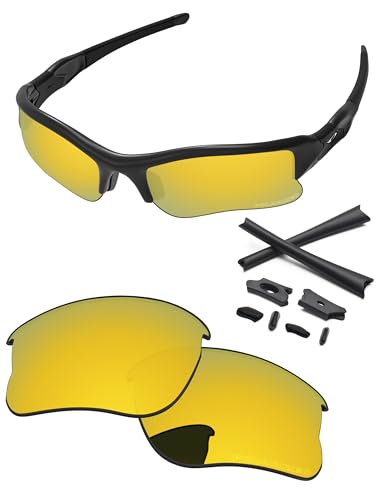 Image of Replacement Lenses & Rubber Kits for Oakley Flak Jacket XLJ OO9009 63mm - Precision Fit, UV Block, Impact Resistant
