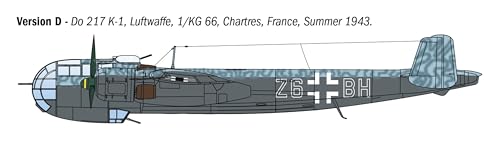 Italeri 1488 1:72 Dornier Do 217 K-1/K-2 mit Fritz-X - Modellbau, Bausatz, Standmodellbau, Basteln, Hobby, Kleben, Plastikbausatz, Militär Bausatz