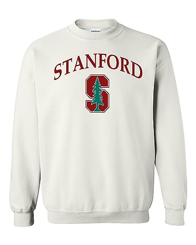 World And Space University Crewneck Sweathirt Classic Logo Heavy Blend Sweater (US Alpha Large Regular Regular STANFORD UNIVERSITY - WHITE)