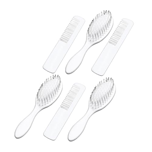 Beatifufu Infant Grooming Kit 3 Sets of Smooth Hair Combs Scalp Massager Hair Brush for Newborns Gentle Scalp Care