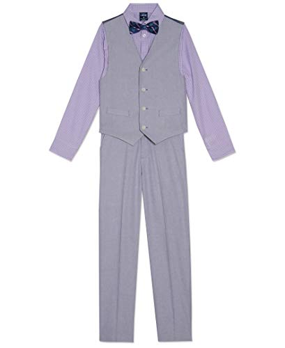 Image of IZOD Boys' 4-piece Formal Dress Up Suit Set, Vest, Pants, Collared Shirt, and Tie
