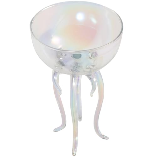 Healeved Copa de Cóctel de Cristal Diseño Medusa y Octópodo Vaso de 150 Ml Color Madreperla Copa Alta para Bar y Fiestas Vaso Original para Cócteles y Bebidas Frías Reutilizable