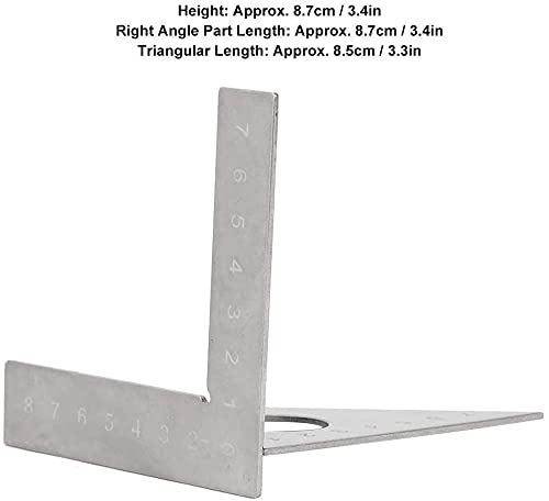 Regla Triangular Medidor de Ángulos Acero Inoxidable miniatura 6