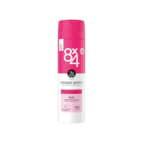 8X4 Frozen Berry Deospray, Deodorant mit fruchtig-floralem Duft, erfrischendes Deo ohne Aluminium (ACH) mit 48h Schutz für jeden Hauttyp (150 ml)