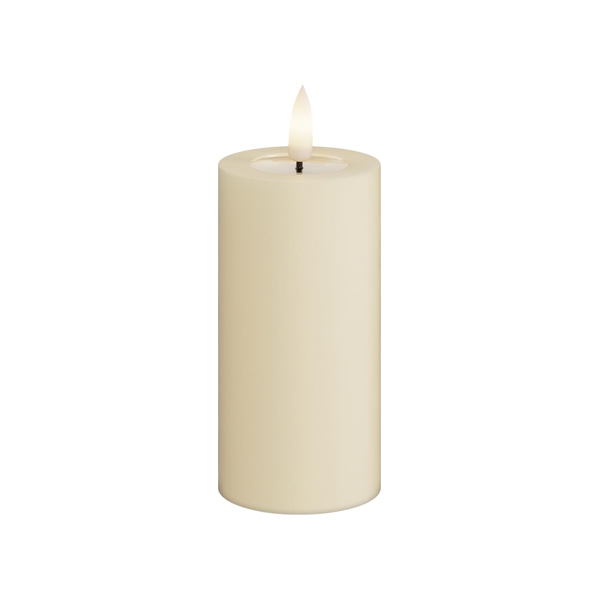 Deluxe Homeart Indoor Flameless LED Candle - Cream - with Real Flame™️ Technology - Battery Powered Candle (5 x 10 cm)