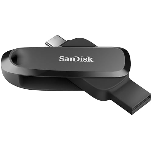 Image of SanDisk Phone Drive, 512GB USB Flash Drive (2-in-1 Phone Storage, Reversible USB Type-C and USB Type-A connectors, for Smartphones, Tablets, Mac, Computers) Automatic Backup, Rescue PRO Deluxe, Black