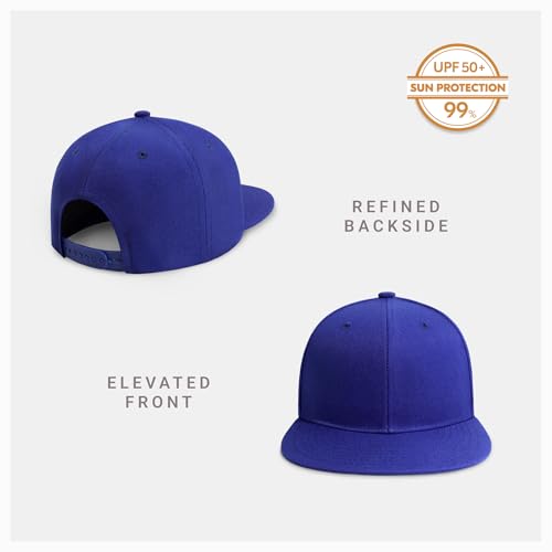 Image of CHOK.LIDS Flat Bill Visor Classic Snapback Hat Blank Adjustable Brim High Top End Trendy Color Style Plain Tone Baseball Cap