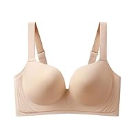 Robe Bustier Chic femmes sans sous-vêtements de grande taille pour femmes MM grande poitrine montre petite montre mince sur le soutien-gorge anti-affaissement froncé auxiliaire (Beige, 100D)