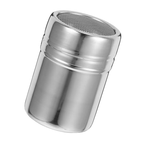KICHOUSE Stainless Steel Cocoa Powder Shaker with Lid Fine Mesh Sugar Shaker for Coffee Bar for Cappuccinos Lattes Desserts Easy to Clean