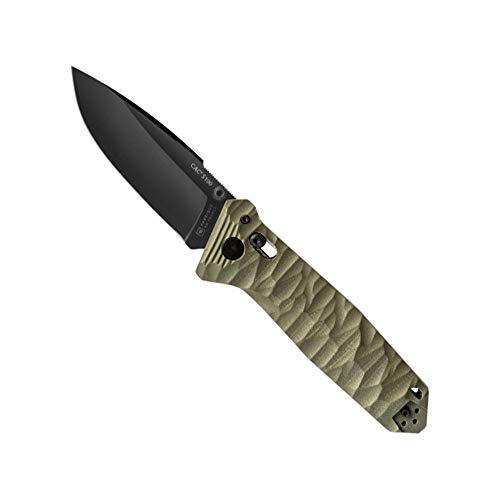 TB Outdoor - Couteau CAC® - Couteau Armée Française - Survie et Outdoor - Lame Anti-Corrosion - avec Tire Bouchon - Manche G10 - Lame Utile 85 mm (Kaki)