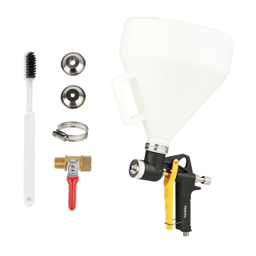 FORNAX Air Hopper Texture Gun, 1.3 Gallon Hopper Gun with Handle, 3 Nozzles 4.0, 6.0, and 8.0mm