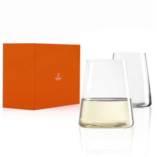Stölzle Lausitz Gobelets à Vin Blanc Power Lot de 2, 380 ml – Verres Modernes en Cristal Sans Pied pour une Aromatisation Optimale – Résistants &...