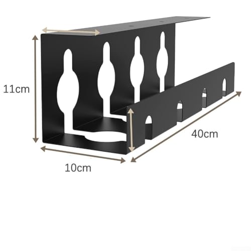 Support de gestion de câbles pour libérer l'espace sous le bureau noir - 7