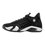 Air Jordan 14 Retro-Herrenschuhe, Schwarz/Schwarz-Weiß, 44 EU