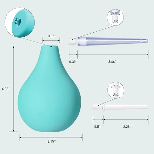 Image of TopQuaFocus 8oz Enema Bulb Kit Anal and Vaginal Douche Bulb for Men Flushing System Enemas Silicone Bulb 4 Replaceable Tips (Green, 224ml) (Pack of 2)