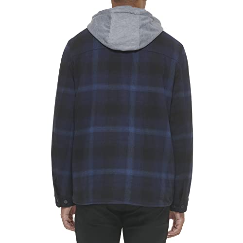 Image of Levi's mens Plaid Sherpa Lined Hooded Shirt Jacket (Regular & Big & Tall Sizes)