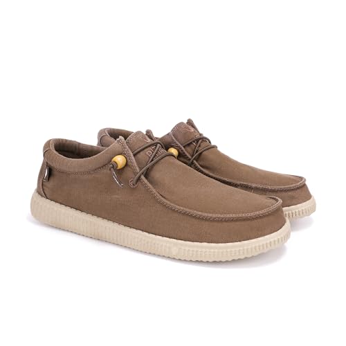 WALK IN PITAS | WP150 WALLABI Washed | Mocasines de Hombre | Náuticos Casual | Zapatillas de Tela | Zapatos sin Cordones | Deportivas Casuales | Calzado de Walkinpitas | Marron 41