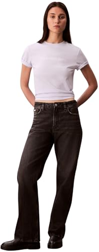 Calvin Klein Damen T-Shirt Kurzarm Logo Classic Regular Fit, Violett (Lacey Lilac), M – Ansicht 5