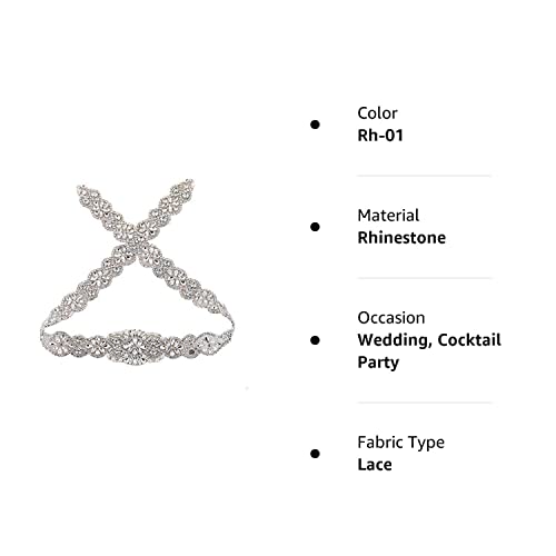 Crystal Rhinestone Appliques, 34.3 X 1.9 In, Pearls Beaded Embellishments Trim Handcrafted Elegant Sewing Hot Fix For Diy Wedding Bridal Belts Sashes Prom Dresses - Silver #TOP7