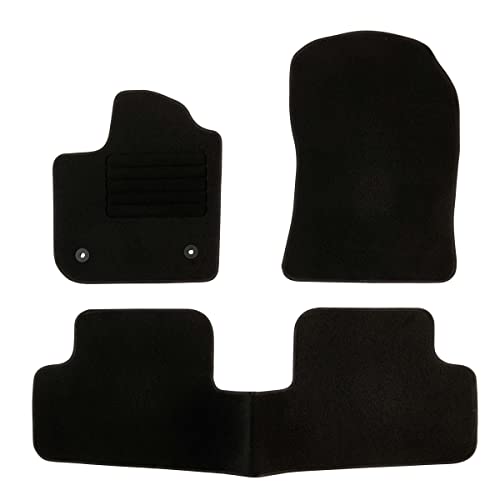 DBS 1764248 Tappetini Auto - Su Misura - Tappetini pianale Auto - 3 Pezzi - Antiscivolo - Moquette nera 900g/m² - Finitura Velluto - Gamma Star