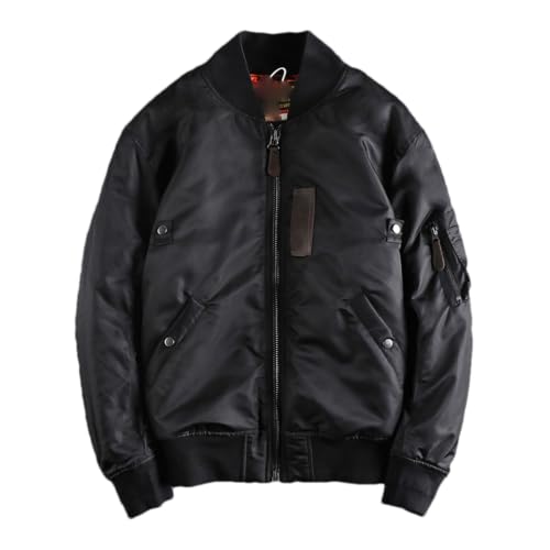 Chaqueta bomber de mezcla de lana para hombre con cierre de cremallera