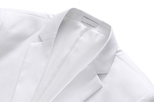 UNINUKOO Mens Suit Jacket Slim Fit Sport Coat 1 Button Notched Lapel Casual Fashion Dress Blazer for Men US Size 38 White2