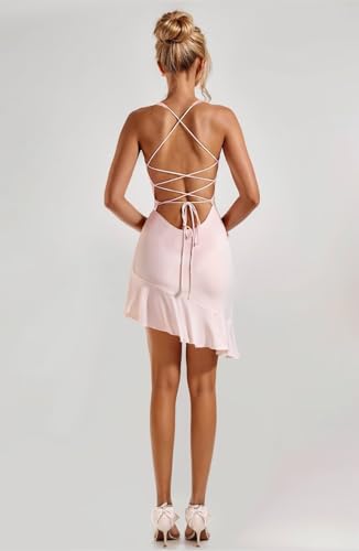 Satin Ruffles Homecoming Dresses for Teens Aline Sweet 16 Photo Short Cocktail Party Dresses for Women DE4262