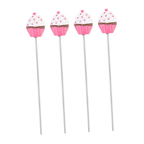 Mikinona 4pcs Cake Tester Stick Heart Shape Stainless Steel Baking Tool for Cupcake Muffin Easy to Clean
