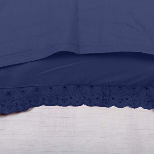 Image of VHC 100% Cotton Lace Pillow Cover /Case Set (Pack of 2)-Navy Blue