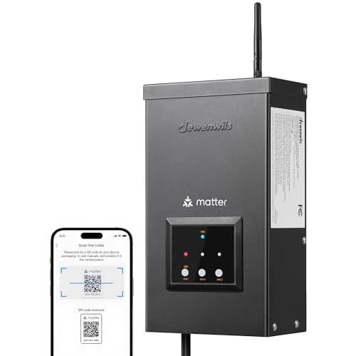 DEWENWILS 200W Matter Low Voltage Landscape Transformer, WiFi Landscape Lighting Transformer with 3 Independent Outputs, 120V AC to 12V/14V AC, Compatible with Alexa, Google Assistant
