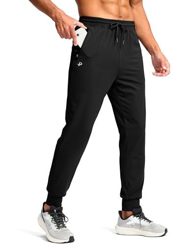 Pudolla Men's Lightweight Jogger with Pockets 4-Way Stretch Sweatpants Workout Runing Athletic Track Pants