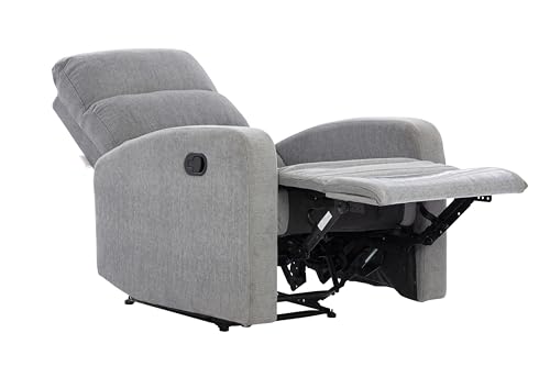 Image of Urban living - Monaco Single Seater Fabric Manual Recliner | 1 Seater Sofa | Single Sofa Recliner | 1 Seater Chair Sofa | 1 Year Warranty | Grey