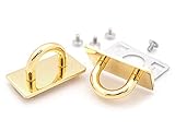 CRAFTMEMORE 2sets Rectangle Plate with 5/8' D-Ring Screwback Bridge Connector Hanger for Purse Decorative...