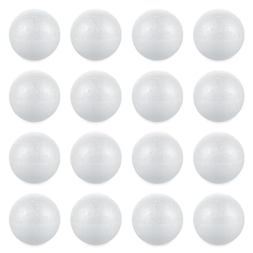 LOLYSIC Lot de 100 Boules en Polystyrène 4cm, Boules Blanches Légères pour Loisirs Créatifs,...
