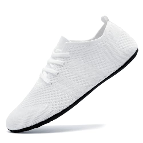 Womens Barefoot Yoga Shoes Non Slip Zero Drop Breathable Mesh Fashion Sneakers Foldable Minimalist Indoors Active Lifestyle Comfortable Lightweight Trainers White9
