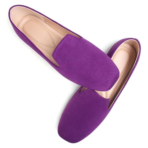 Image of Dear Time Women's Closed Toe Flats Shoes Comfortable Office Slip-on Casual Loafer Flats